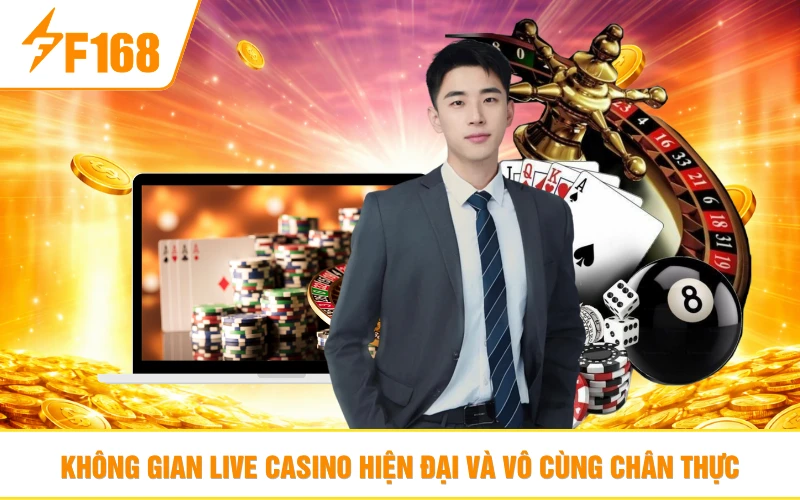 Không gian live casino hiện đại và vô cùng chân thực
